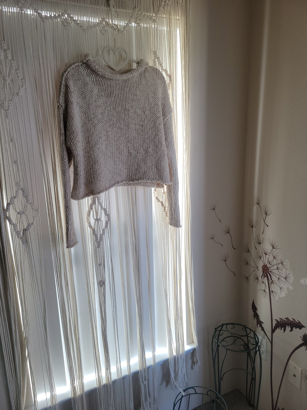 Free People Cream Cropped Crewneck Sweater